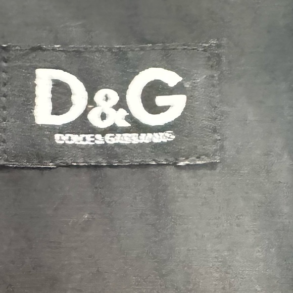 D & G Dolce & Gabbana Logo Cotton Trim Button Top Shirt Long Sleeve Black 54 - Picture 11 of 16